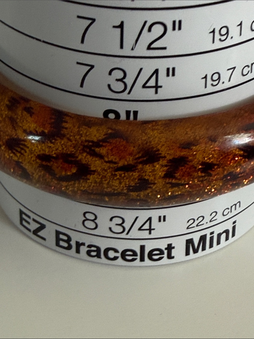 Vintage lucite acrylic bangle bracelet Brown Gold leopard print & glitter 80’s - Picture 8 of 16